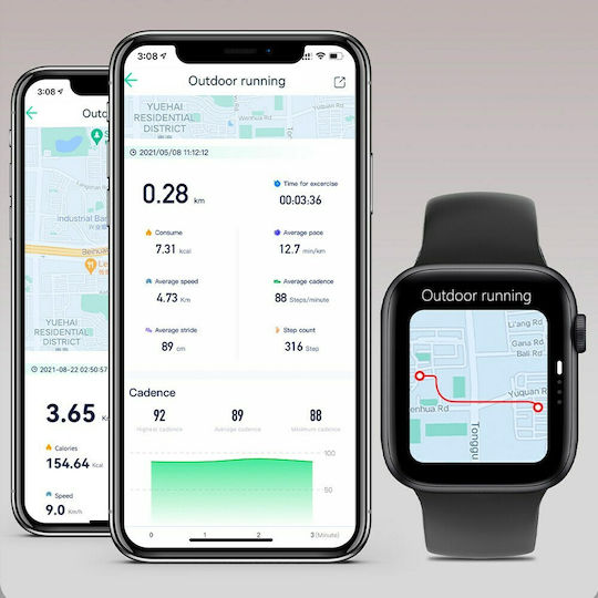NO.1 DT100 Pro Max Smartwatch με Παλμογράφο (Μαύρο)