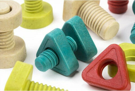 Miniland Wooden Construction Toy Eco Activity Nuts & Bolts for Children 2+ years+ Years