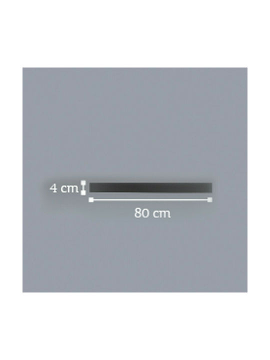 Inlight 43013 Modern Lumină de Perete cu LED Integrat și Lumină Alb Cald Argintiu 80x4cm