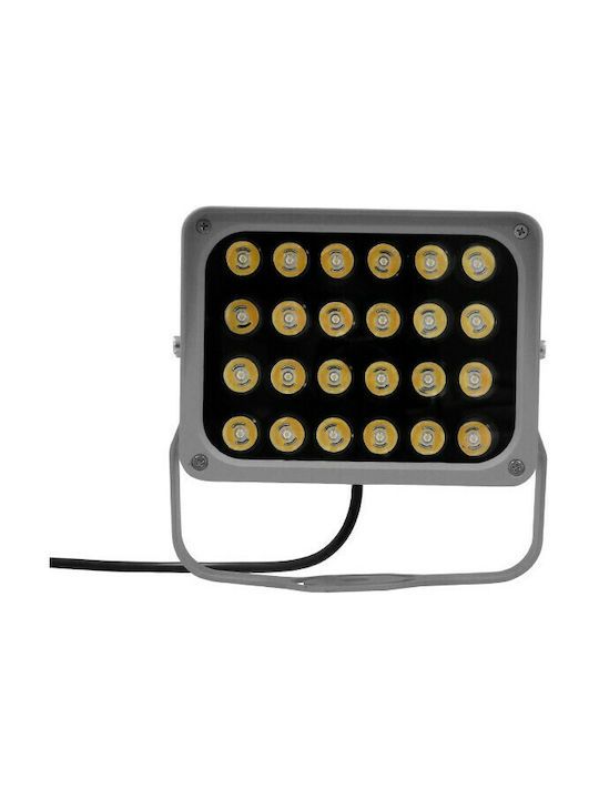 GloboStar FLOOD-XENA Outdoor Lamp LED Wall Washer 24W with Warm White Light IP67 Silver