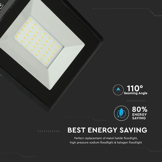V-TAC Στεγανός Προβολέας LED 30W Θερμό Λευκό 3000K IP65