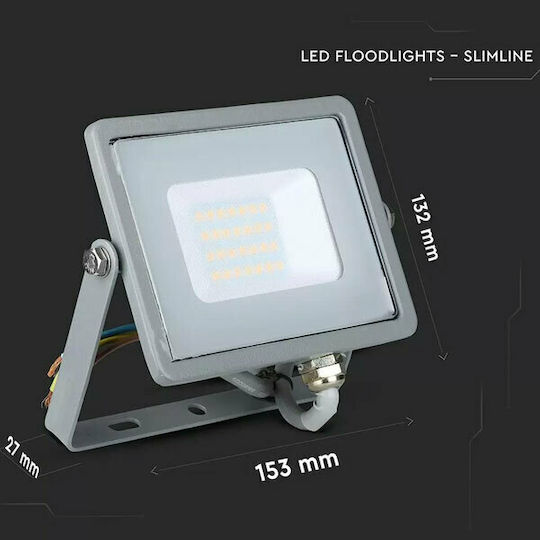 V-TAC Waterproof LED Floodlight 20W Natural White 4000K IP65