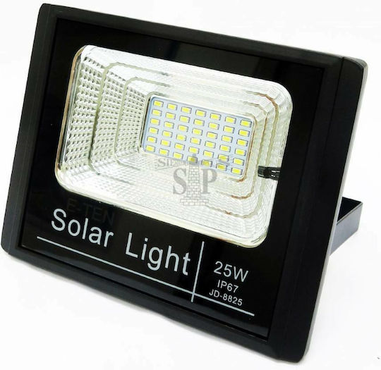 Waterproof Solar LED Flood Light 25W Cold White 6500K with Photocell and Remote Control IP66