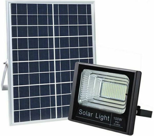 Factory Αδιάβροχος Слънчев LED Προβολέας 100W Студено бяло με Τηλεχειριστήριο IP66