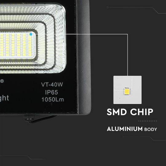 V-TAC Waterproof Solar LED Floodlight 16W Natural White 4000K with Remote Control IP65