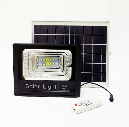 Waterproof Solar LED Floodlight 40W Cold White 6000K with Remote Control IP67