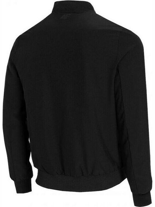 4F Herren Jacke Bomber Wasserdicht Schwarz