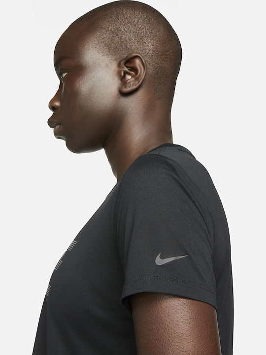 One Γυναικείο Crop Top Κοντομάνικο Μαύρο