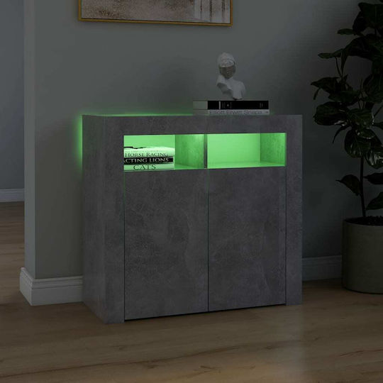 Wooden Sideboard Grau 80x35x75cm