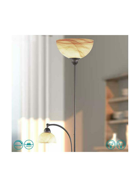 Wofi Lacchino Floor Lamp H180xW45cm. with Socket for Bulb E27 Brown
