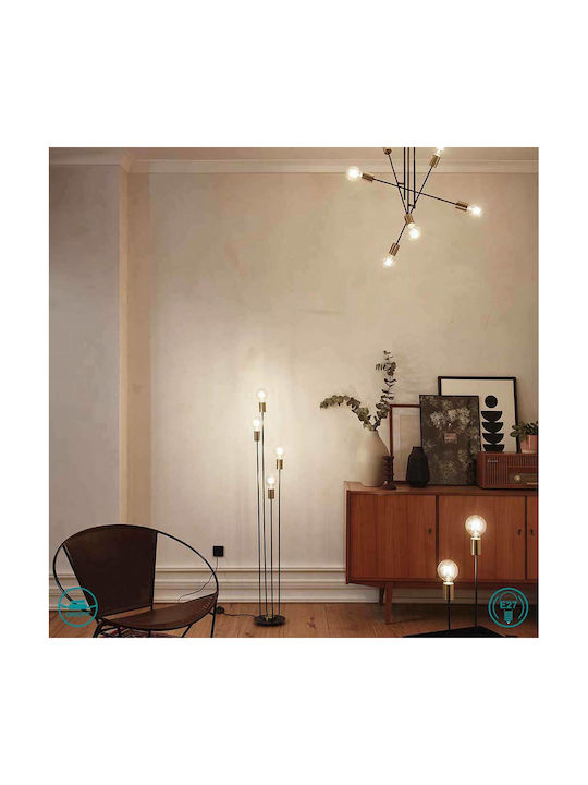 Wofi York Vintage Φωτιστικό Δαπέδου Υ136xΜ20εκ. με Ντουί για Λαμπτήρα E27 Μαύρο