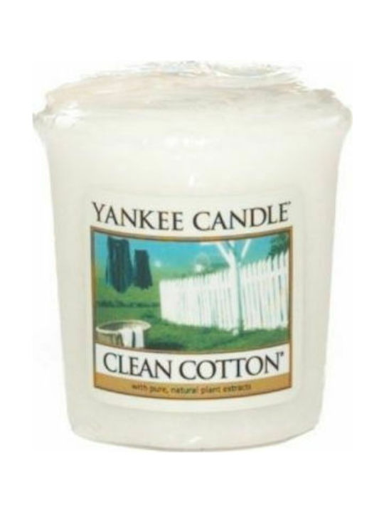 Yankee Candle Scented Candle with Scent Clean Cotton White 49gr 1pcs