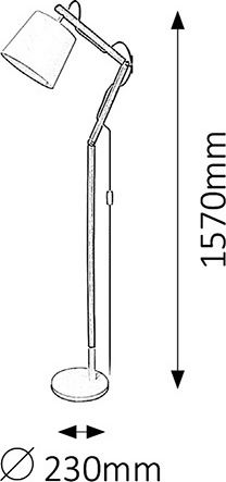 Rabalux Thomas Floor Lamp H157xW23cm. with Socket for Bulb E27 White