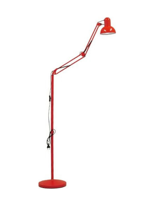 GloboStar Audrey Floor Lamp H190xW27.5cm. with Socket for Bulb E27 Red