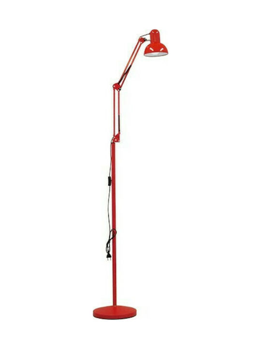 GloboStar Audrey Vintage Floor Lamp H190xW27.5cm. with Socket for Bulb E27 Red
