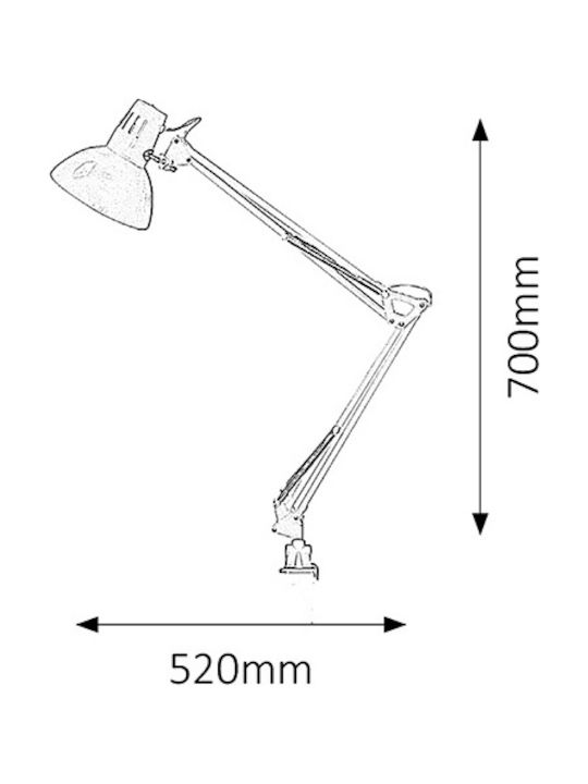 Rabalux Rabalux Office Lighting with Swing Arm for E27 Bulb Base in White Color