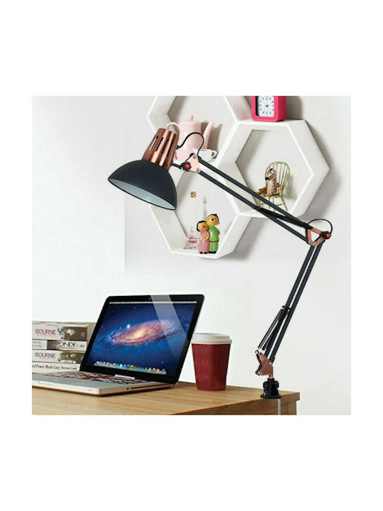Elmark Luke Office Lamp with Foldable Arm for Socket E27 in Black Color