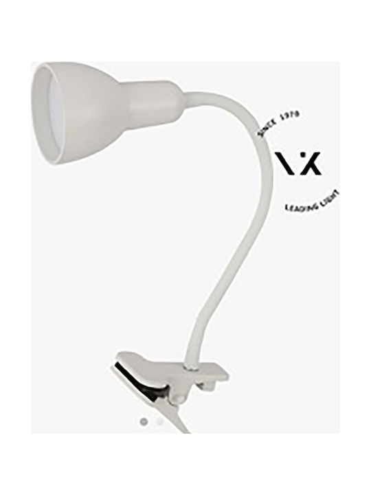 VK Lighting VK/04237 LED Bürobeleuchtung mit flexiblem Arm und Clip in Weiß Farbe