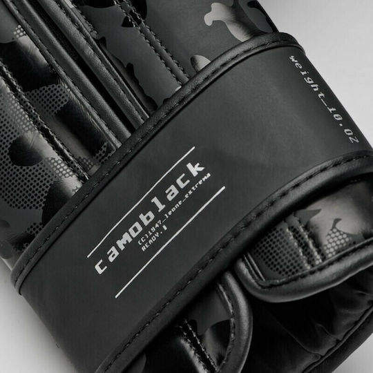 Leone Boxing Gloves made of Synthetic Leather for Match Black
