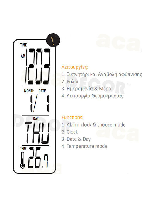 Aca LED Office Lamp Foldable in Black Color