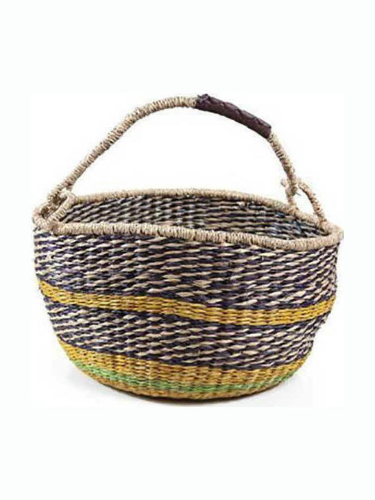 Soulworks Brandy Dekorativer Korb Korbweide mit Griffen Colorful 40x40x22cm