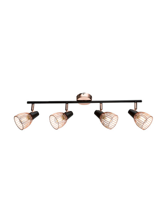 Elmark Ambix Ceiling & Wall Spot with 4 Lights and E14 Lamp Adapter in Copper Colour
