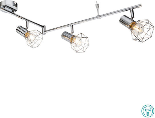 Globo Lighting Σποτ με 6 Φώτα και με Ντουί E14 σε Ασημί Χρώμα