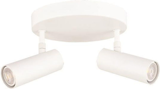 Eurolamp Double Spot with Socket GU10 in White Color