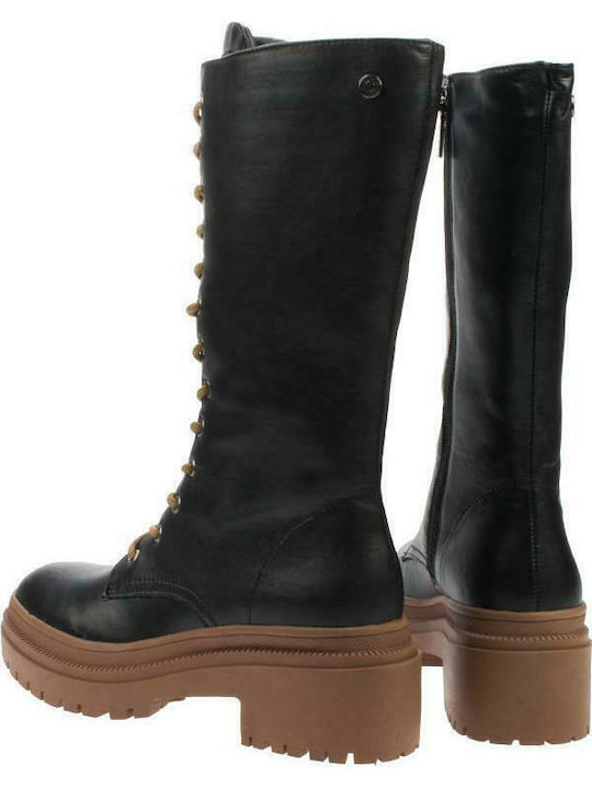 Γυναικείες Μπότες με Μεσαίο Τακούνι Black / Camel