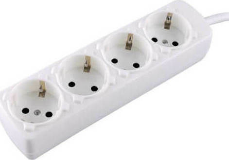 Eurolamp Power Strip 4 Positions with Cable 1.5m 5pcs
