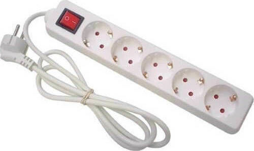 Eurolamp Power Strip 5 Positions with Switch and Cable 1.5m