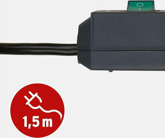 Brennenstuhl Eco-Line Πολύπριζο Aσφαλείας 3 Θέσεων με Διακόπτη και Καλώδιο 1.5m