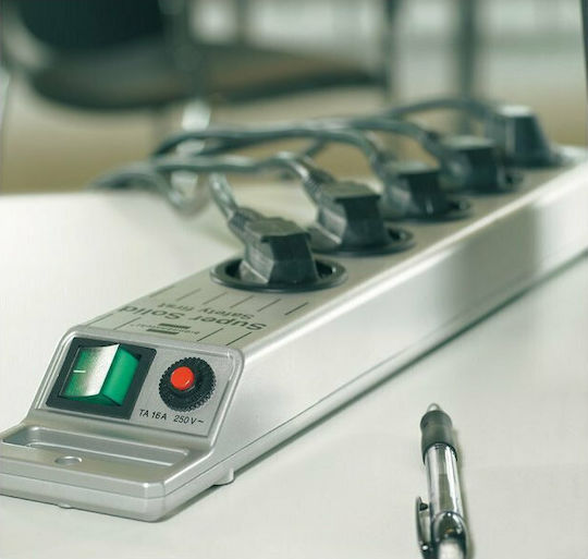 Brennenstuhl Super-Solid Line Power Strip 5 Sockets with Switch and Cable 2.5m Silver