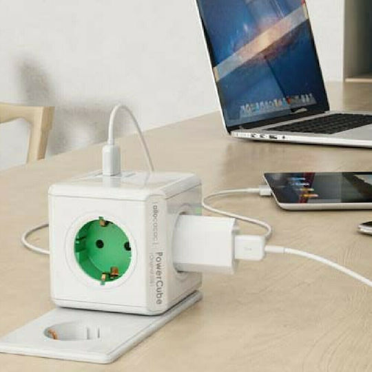 Allocacoc Original PowerCube 4 Positions with 2 USB-A