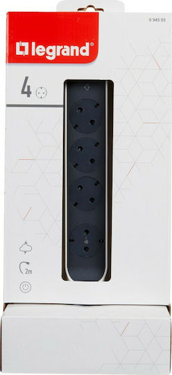 Legrand Πολύπριζο Aσφαλείας 4 Θέσεων με Καλώδιο 2m
