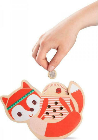 Lilliputiens Fuchs Alice Piggy Bank Kinder Spardose Holz Rot 20x2.6x14.4cm