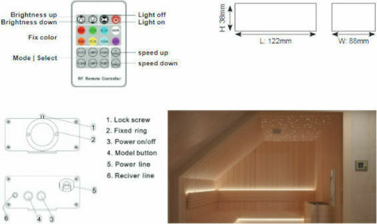 Aca Φωτιστικό LED RGB Οπτική Ίνα Aca Φωτιστικό LED RGB Οπτική Ίνα