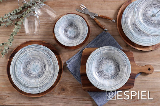 Espiel Декоративни Подноси Кръгли Керамично Многоцветен 2бр xx