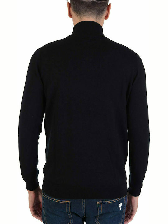 Karl Lagerfeld Men's Long Sleeve Sweater with Zipper Black