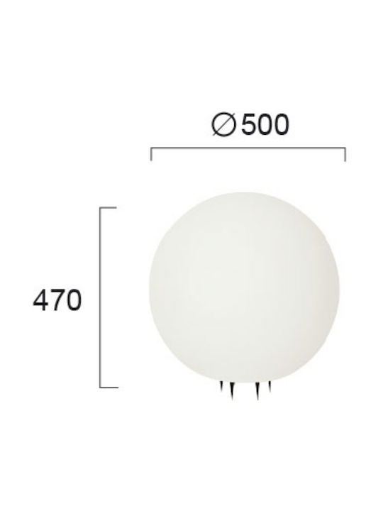 Viokef Vegas Lumină Globul pentru Exterior 25W IP65 pentru Soclu E27 Alb