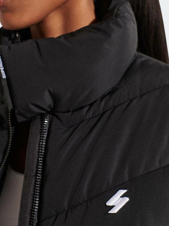 Scurtă Jachetă de femei Puffer Waterproof Negru