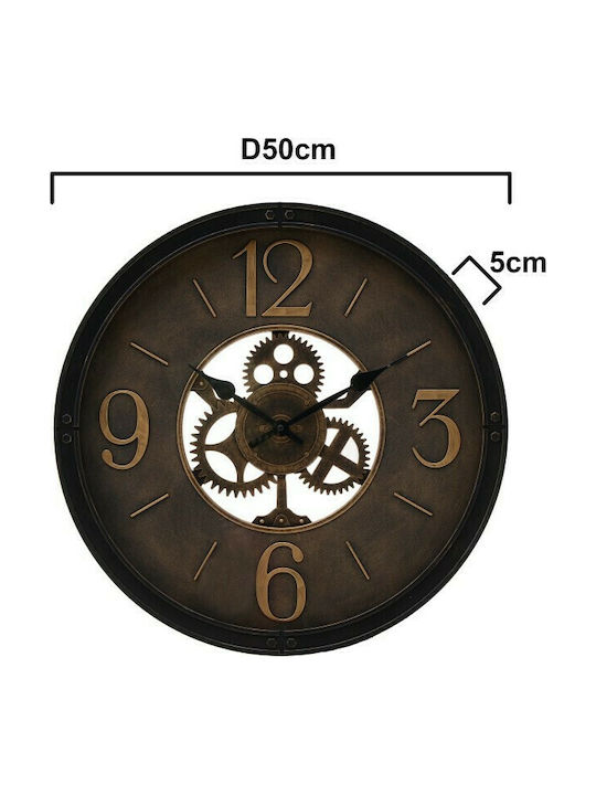 Inart Ρολόι Τοίχου Πλαστικό Αντικέ 50cm