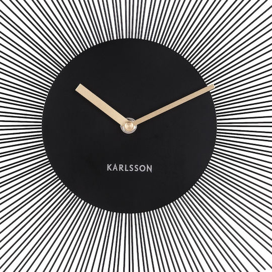 Karlsson Peony Ρολόι Τοίχου Μεταλλικό Μαύρο Ø45cm