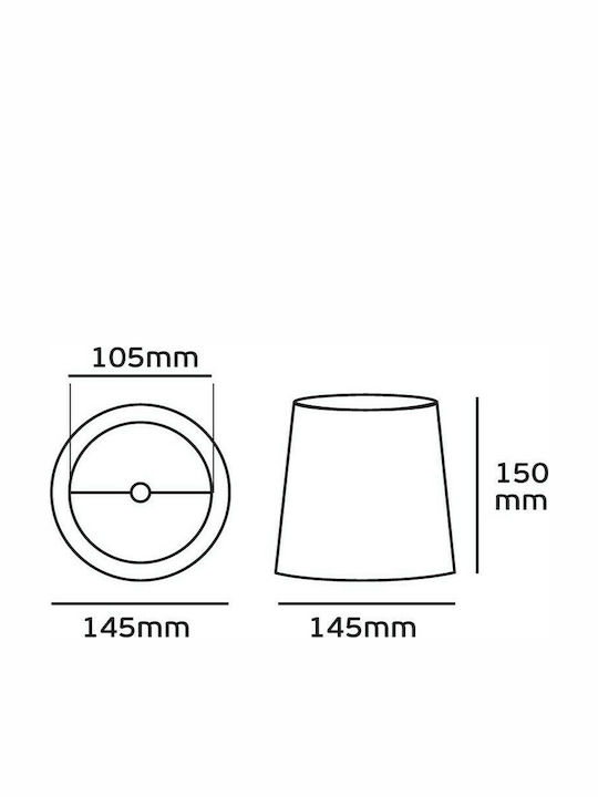 VK Lighting Konisch Lampenschirm Weiß mit Durchmesser 14.5cm