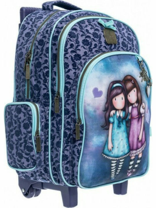 Santoro Princesses School Bag Trolley Kindergarten Fuchsia with Water Bottle Holder