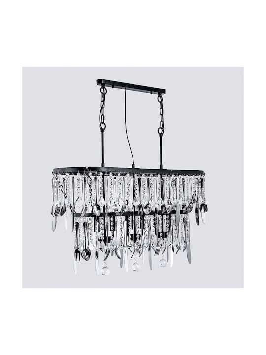 Elmark Dinner Chandelier 6xE14 with Crystals Black 955DINNER6