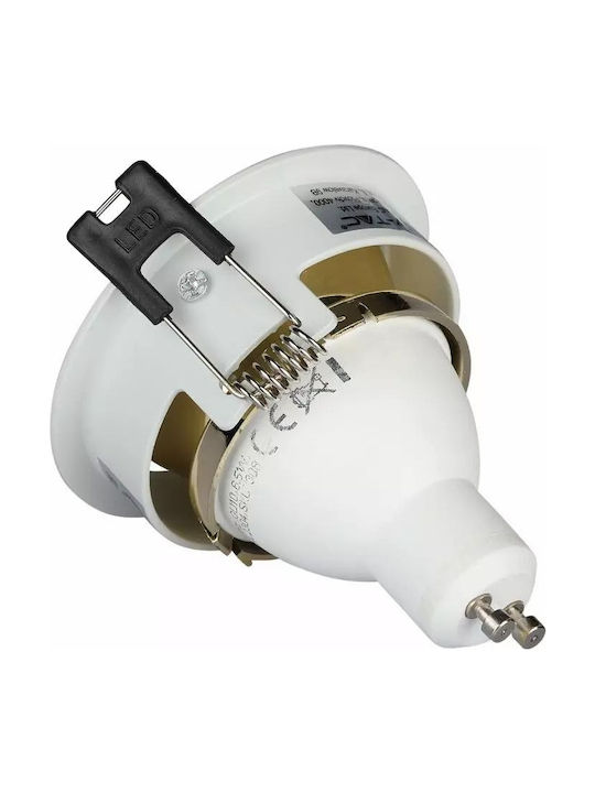 V-TAC Rotund Metalic Spot Încorporat cu LED Integrat și Lumină Alb Natural Auriu 7.9x7.9cm. 1buc