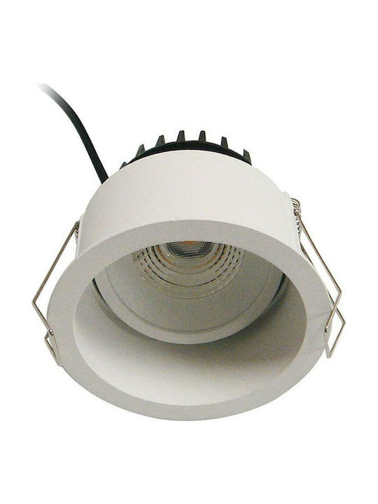 Viokef Top Spot Round Metallic Recessed Spot with Integrated LED White 9x9cm. 1pcs