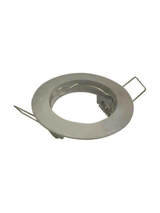 Eurolamp Round Metallic Recessed Spot with Socket G5.3 PAR16 Silver 8x8cm.