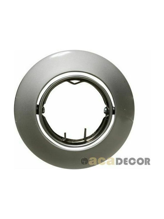 Aca Rotund Metalic Cadru pentru Spoturi G4 Reglabil MR11 Argintiu 8.1x8.1cm. 1buc